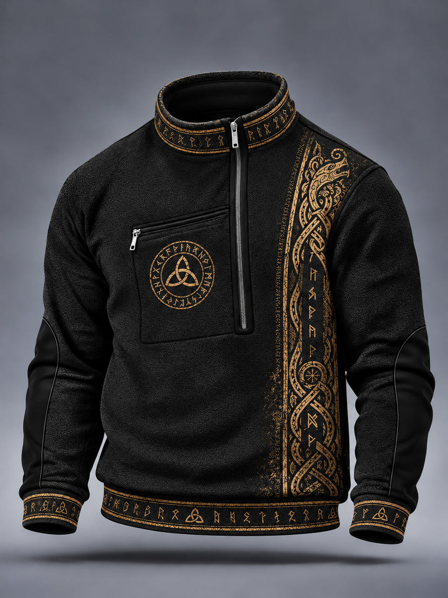 Herre-vikingmønstret afslappet sweatshirt