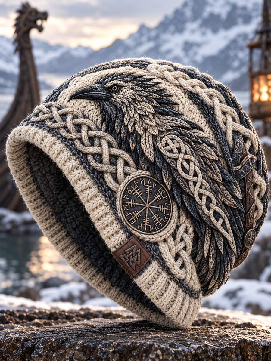 Viking Vintage efterår og vinter varm kold strikket hat.