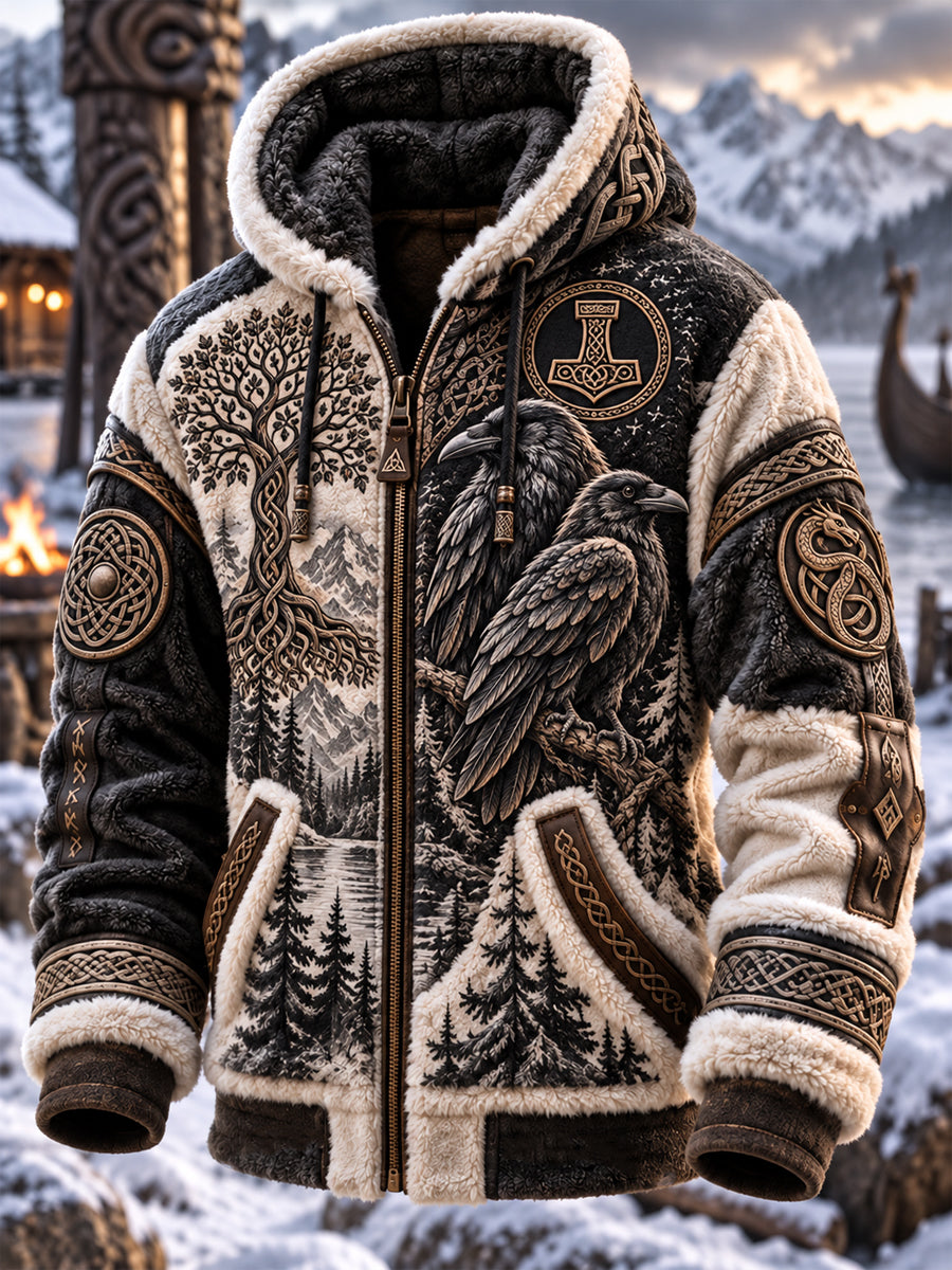 Herre Viking Kunst Flanelsjakke