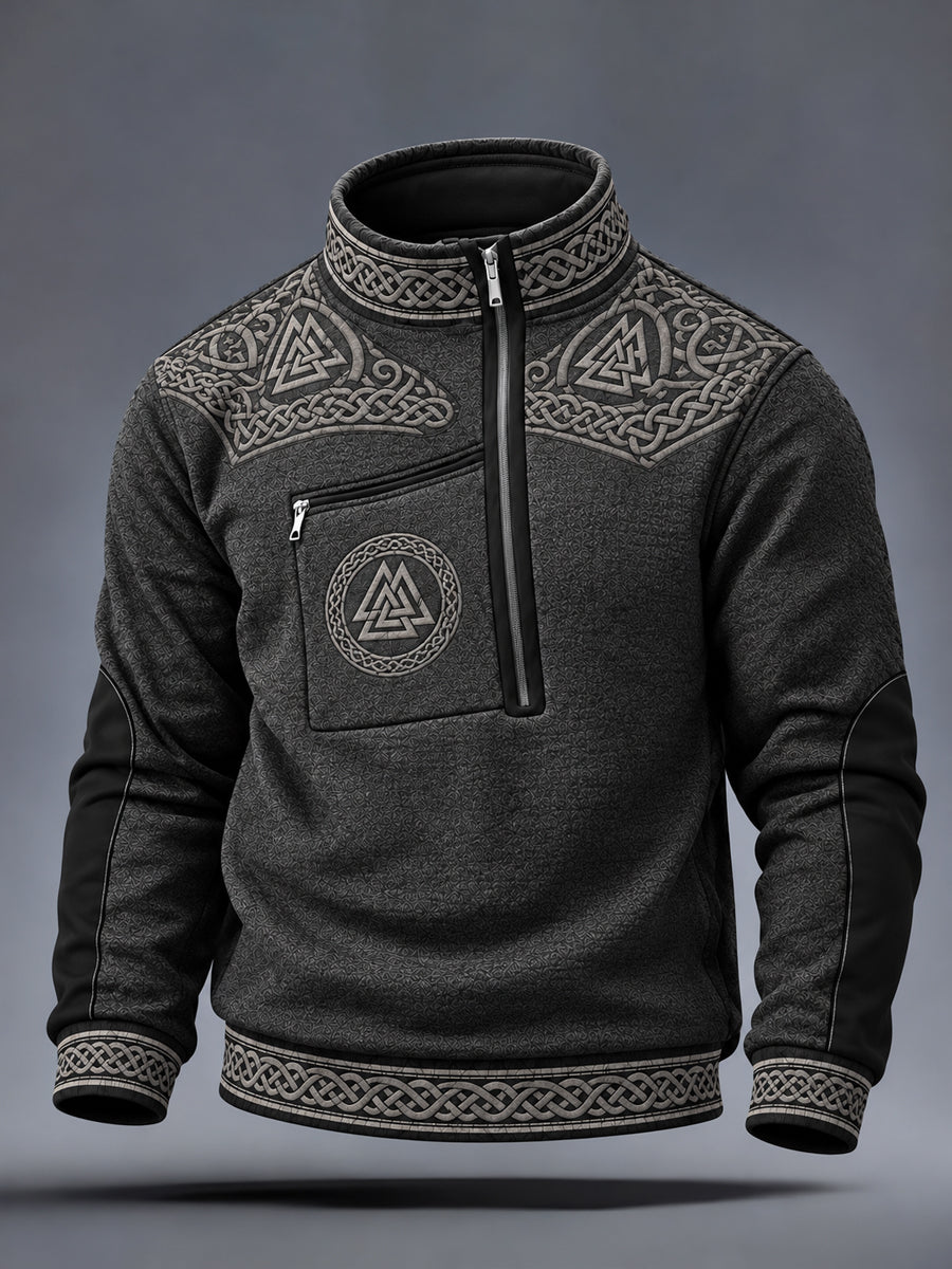 Herre-vikingmønstret afslappet sweatshirt