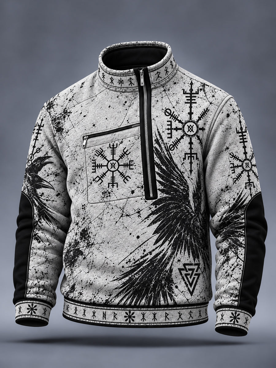 Herre-vikingmønstret afslappet sweatshirt