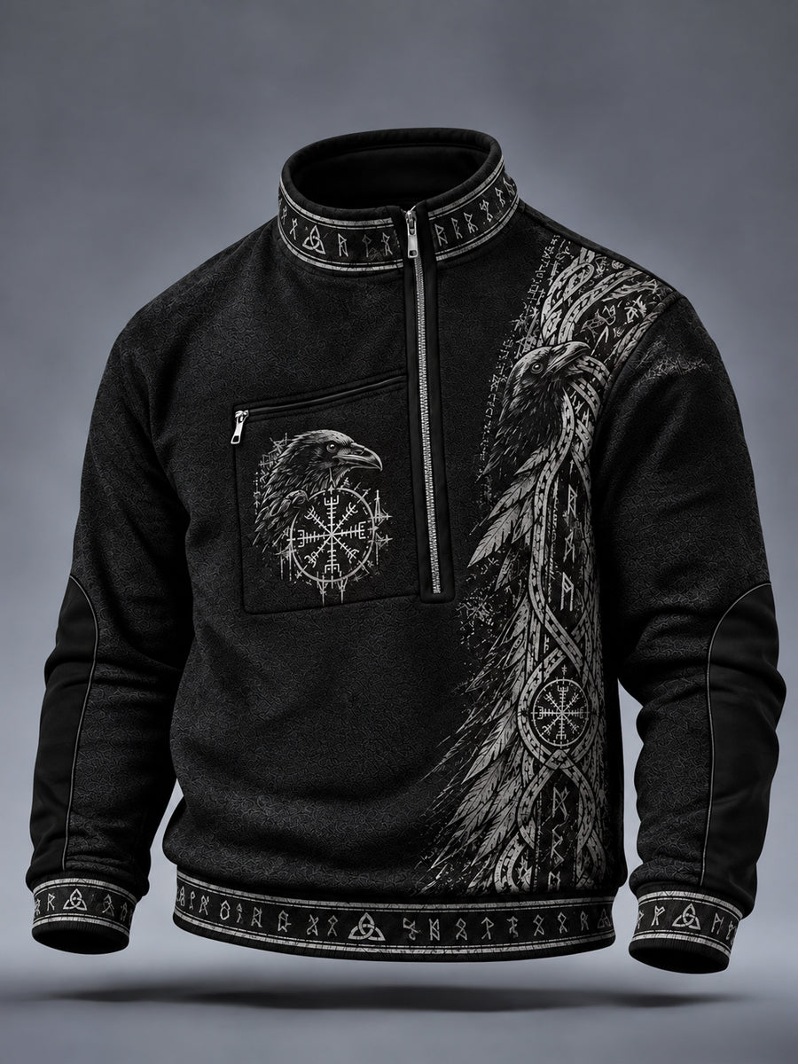Herre-vikingmønstret afslappet sweatshirt