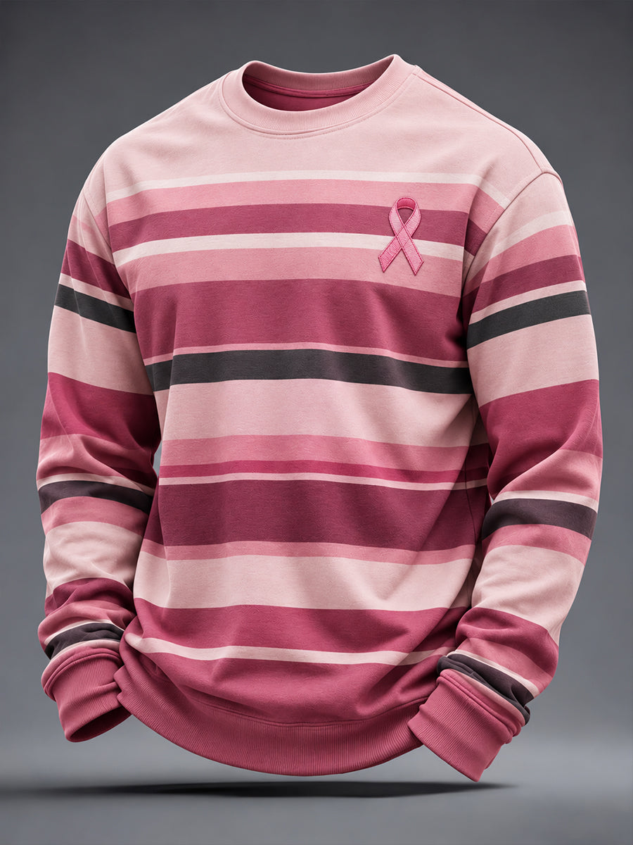 Mænds rigtige mænd bærer lyserød brystkræft bevidsthed sweatshirt