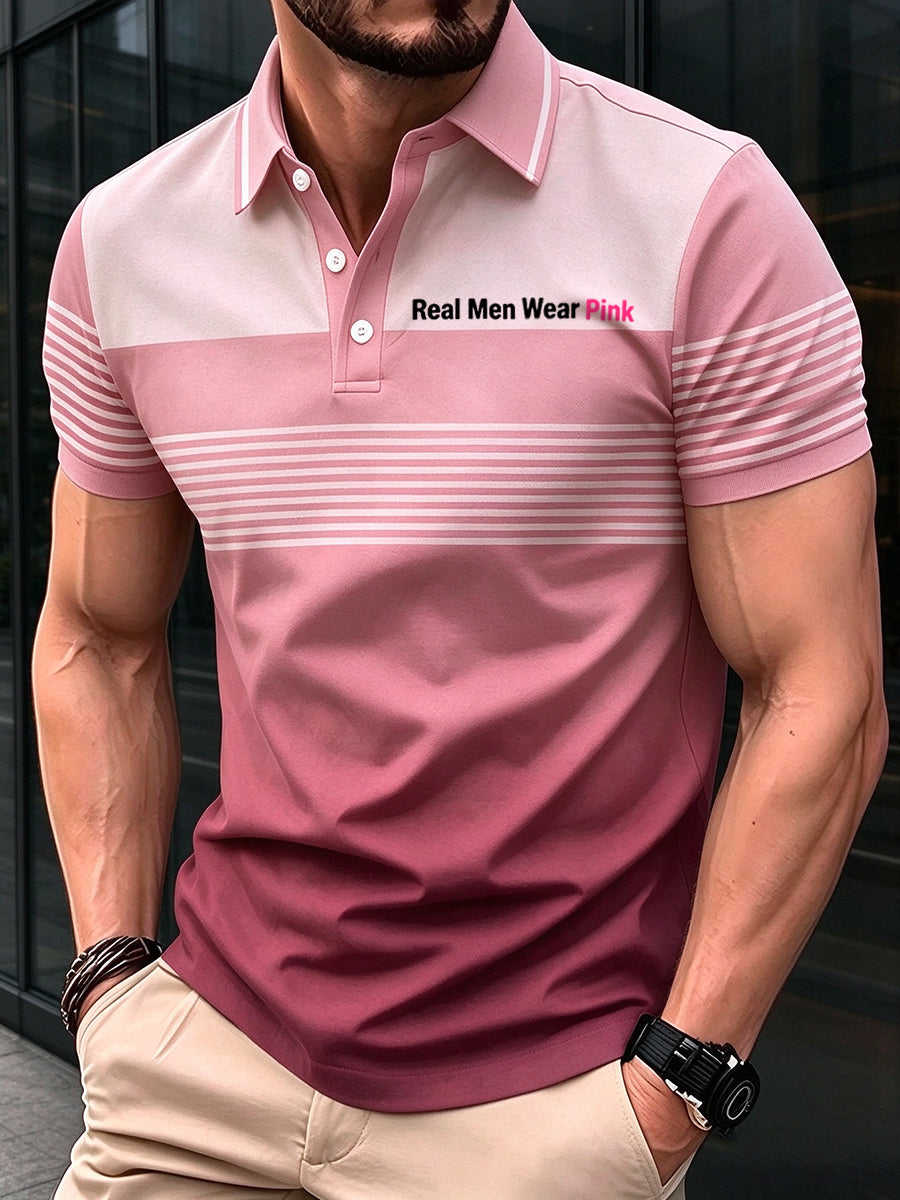 Mænds T-shirt til brystkræftbevidstgørelse: Ægte mænd bærer pink