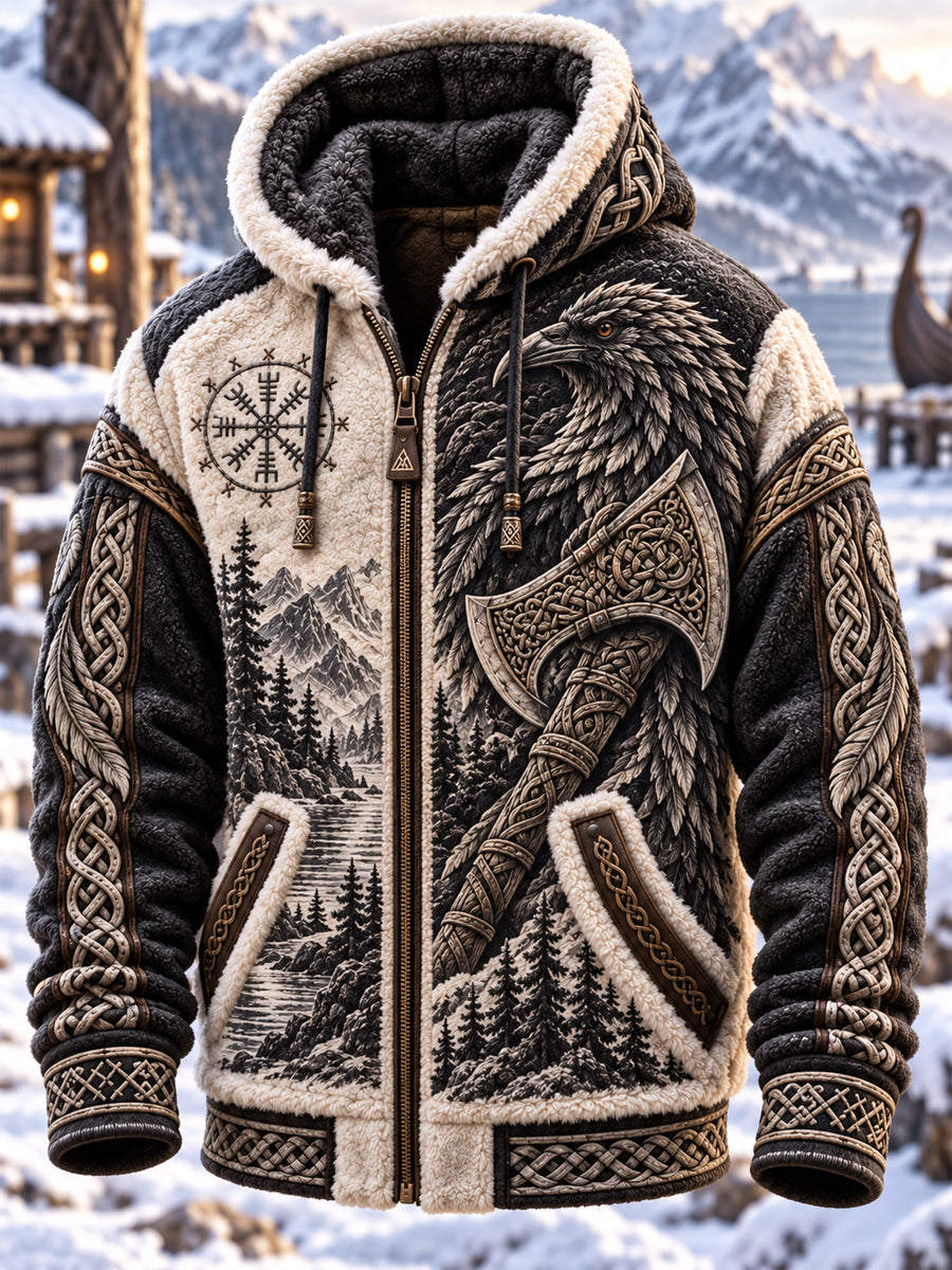 Herre Viking Kunst Flanelsjakke