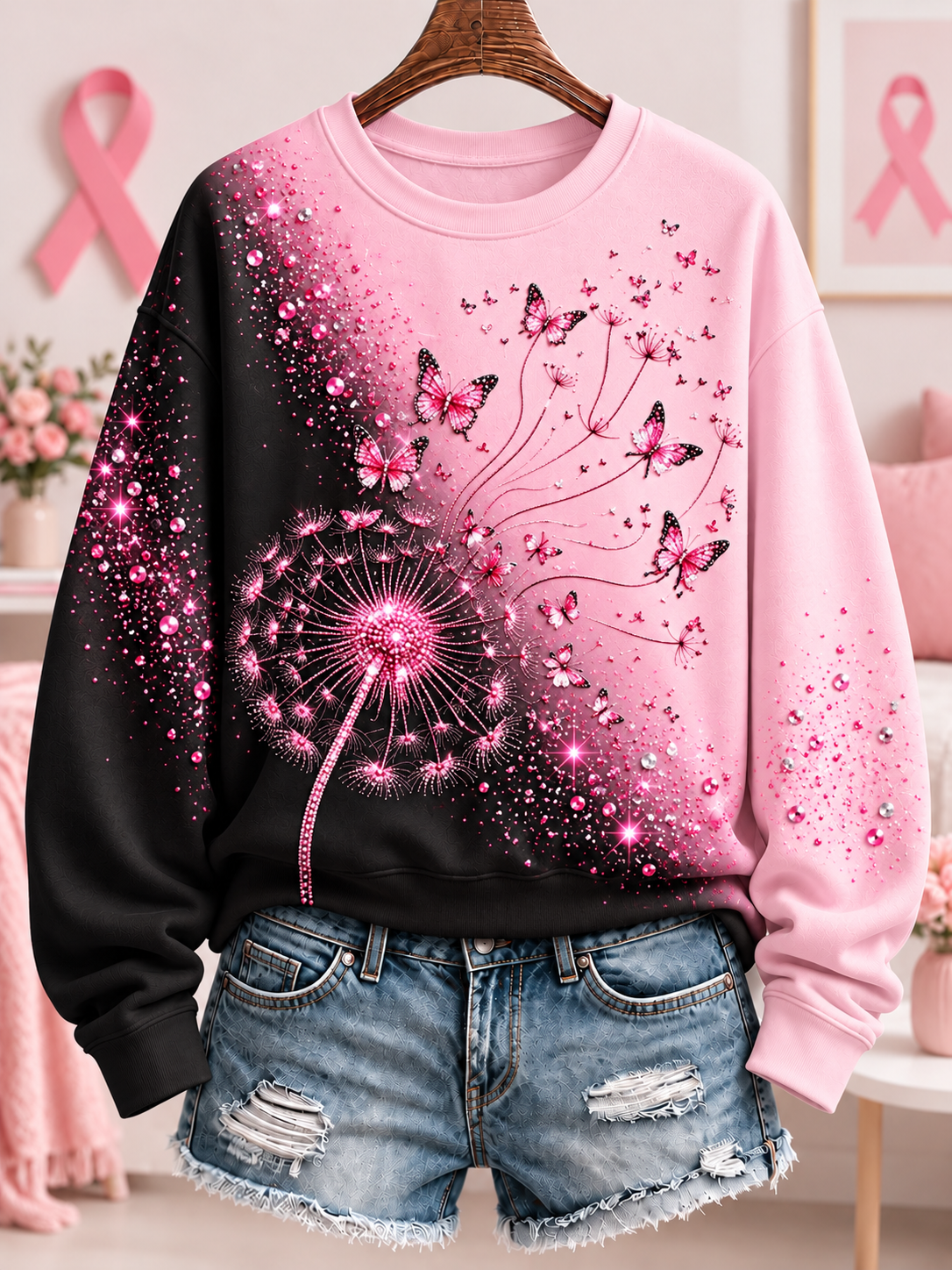Kvinders Brystkræft Regelmæssig Sweatshirt
