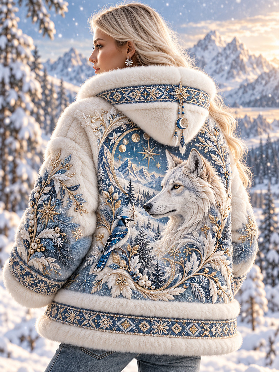 Kvindernes Nordiske Dyr Flannel Coat Flannel