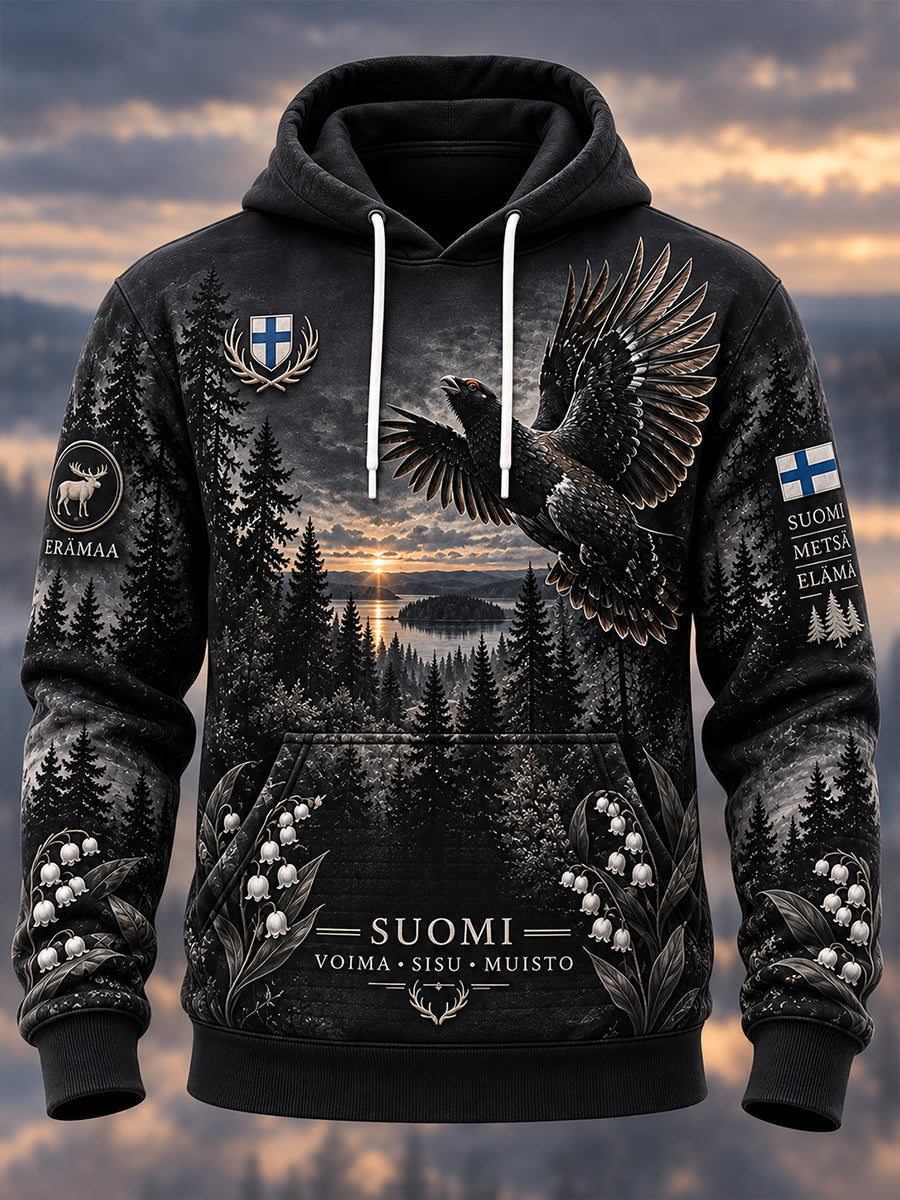 Miesten metsästyskausi -eläinkuviollinen huppari