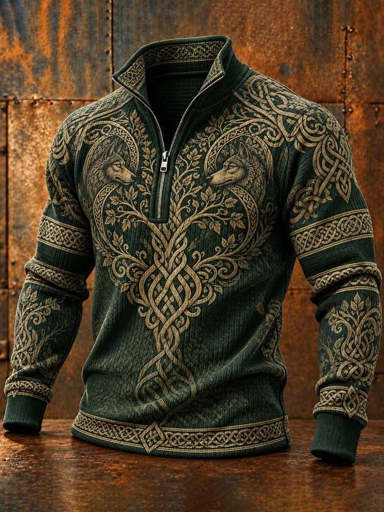 Mænds vikinge Zip-Up Sweatshirt