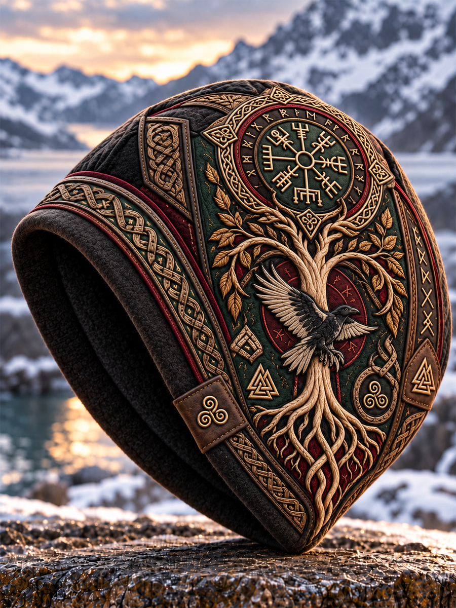 Viking kunst Vintage Efterår og vinter Varm kold strikket hatt