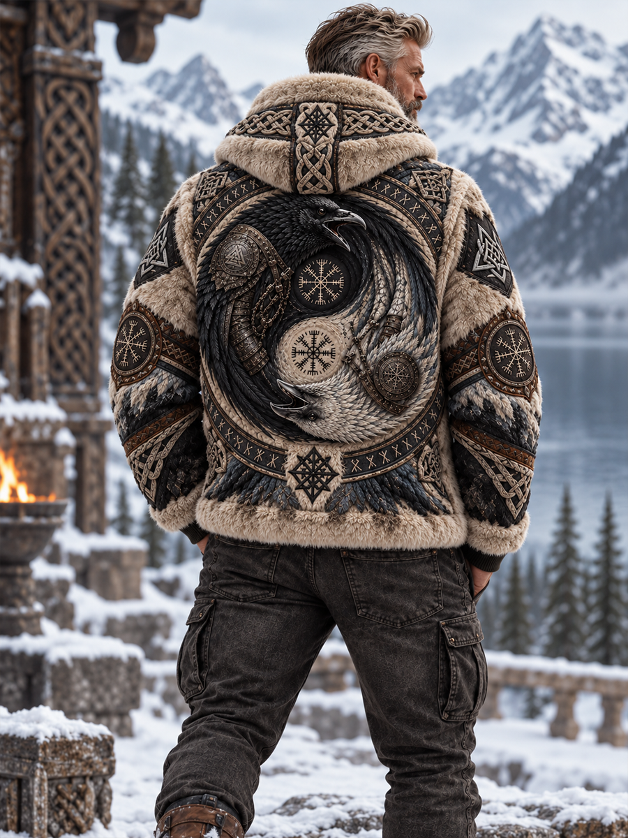 Herre Viking Kunst Flanelsjakke