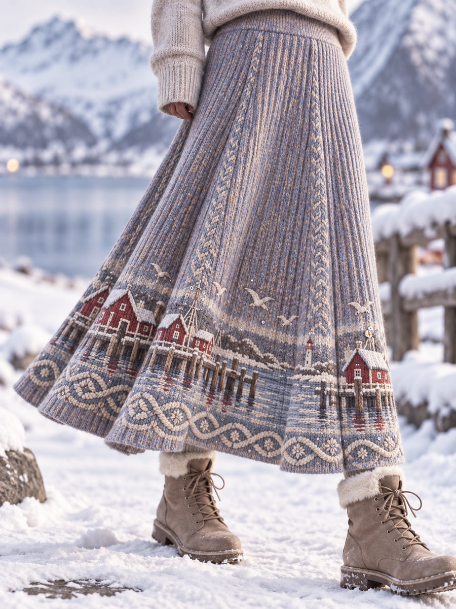 Kvinders klassiske Nordic Island-Style A-Line Skjold