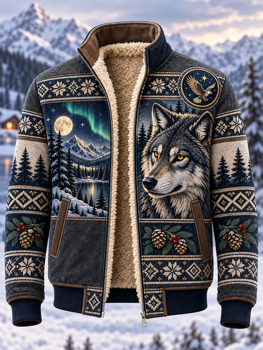 Mænds Nordic Forest Dyr Zip-Up jakke
