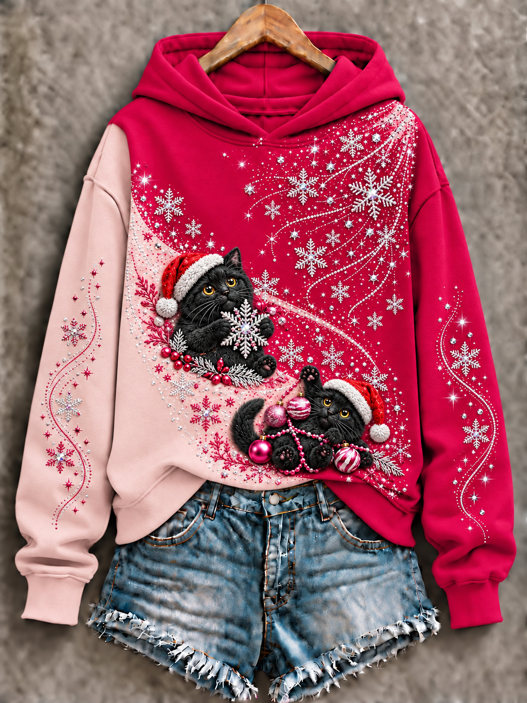 Kvinders Pink Jul Regelmæssig Sweatshirt