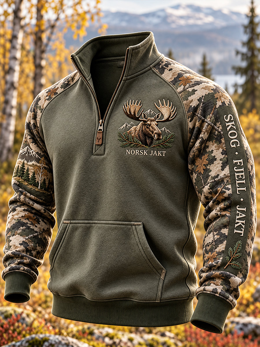 Menns Norges jakt sesongen Halv-Zip Stand Sweatshirt