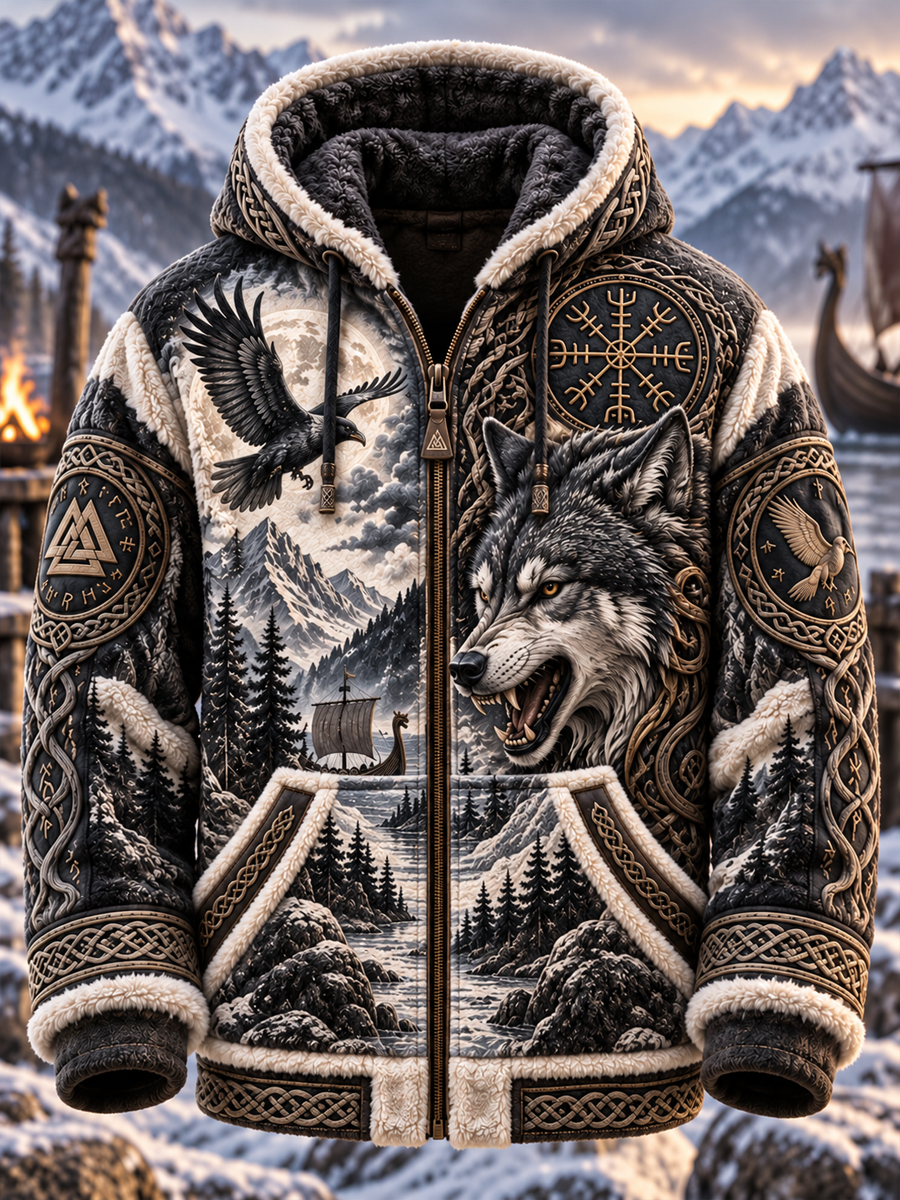 Herre Viking Kunst Flanelsjakke