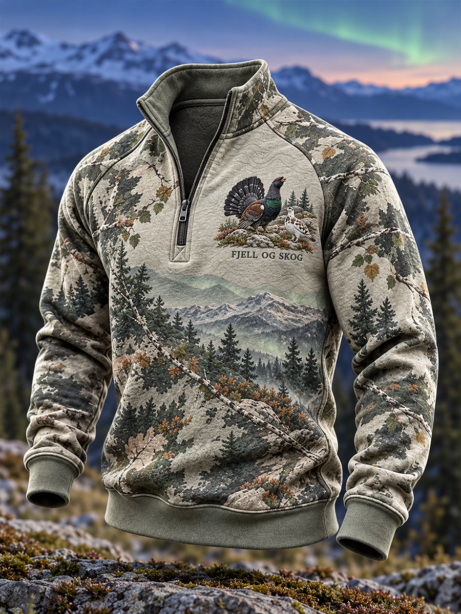Herre Norge Jaktseongen Halvglipps Ståkrage Sweater