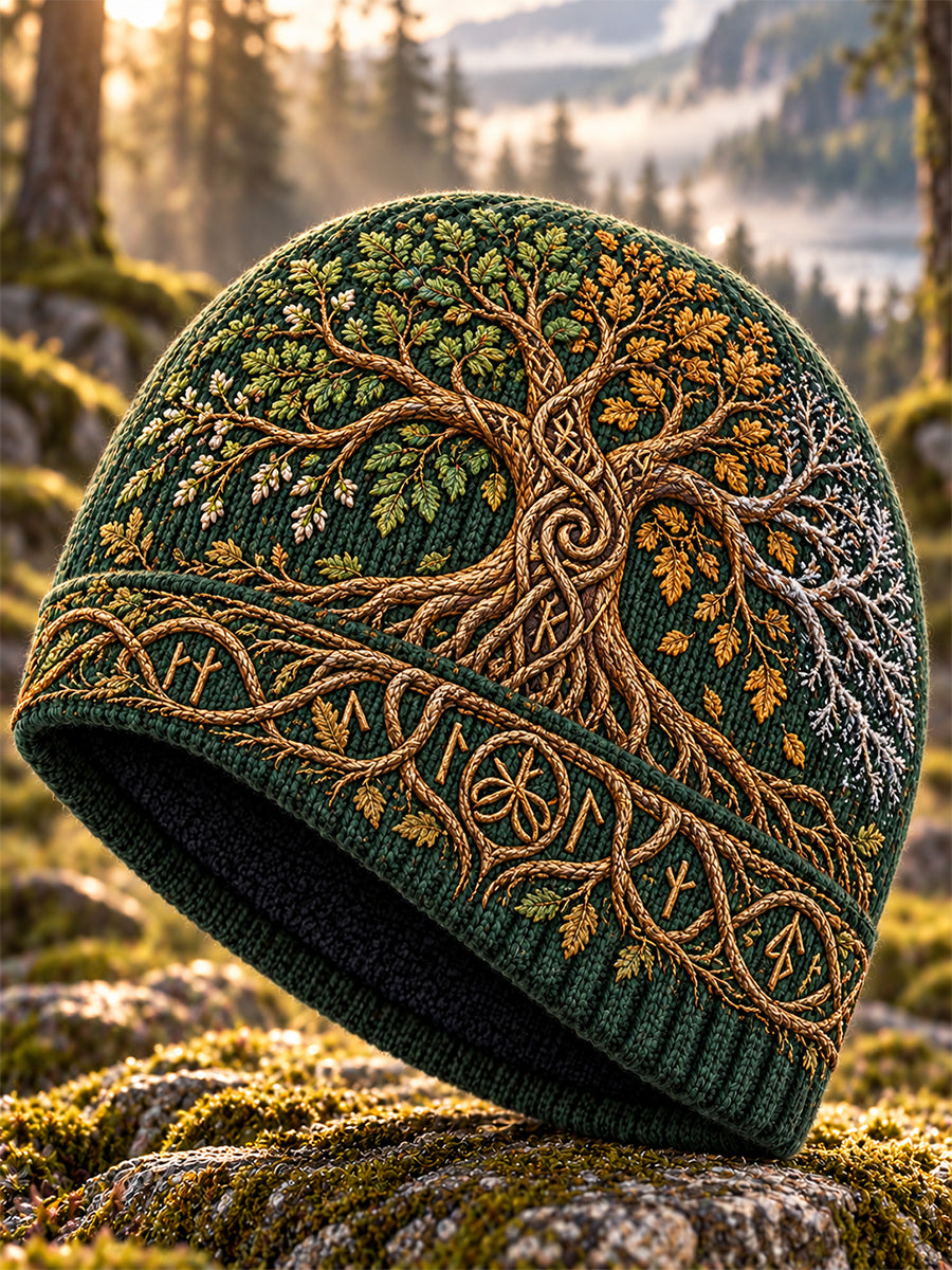 Unisex Nordic Viking varm kold strikket hatt