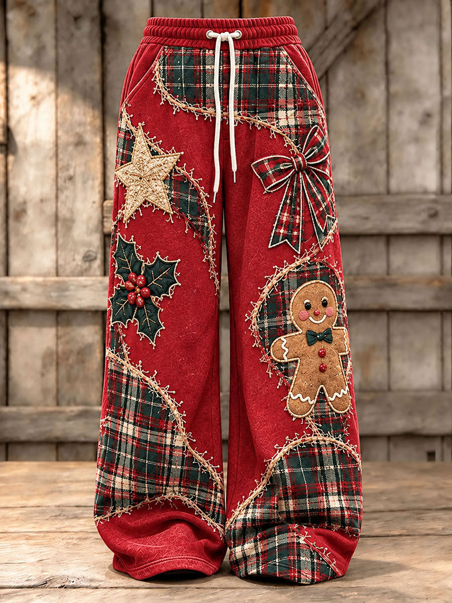 Kvinders jul Honningkager mand Print sweatbuks