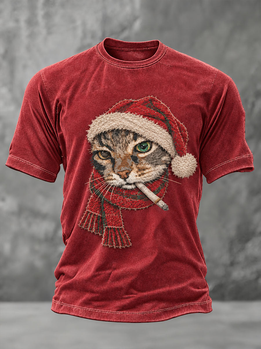 Kvinders jul Cool kat Print Casual T-shirt