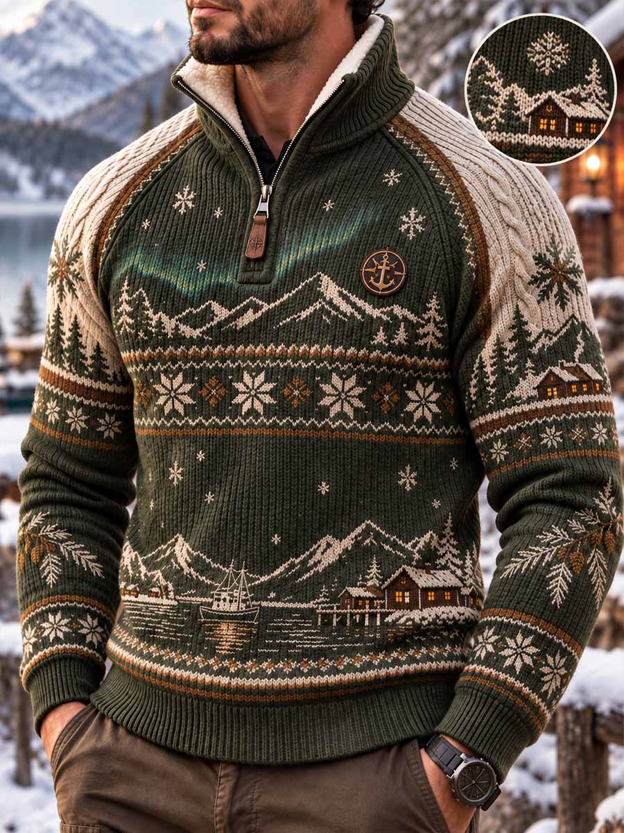 Menns Retro Vinter kunst tekstur Skriv ut gjee