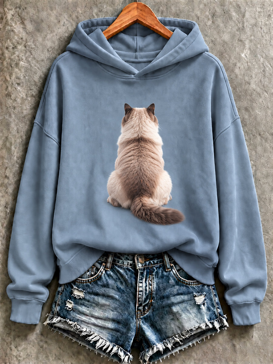 Kvinders søde sweatshirt med dyremotiv