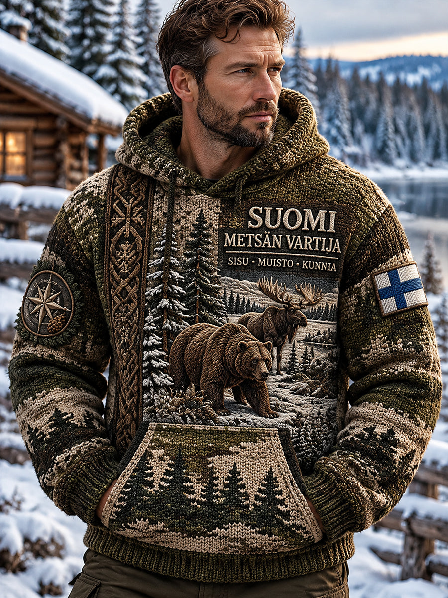 Miesten metsästyskausi -kuvioinen huppari