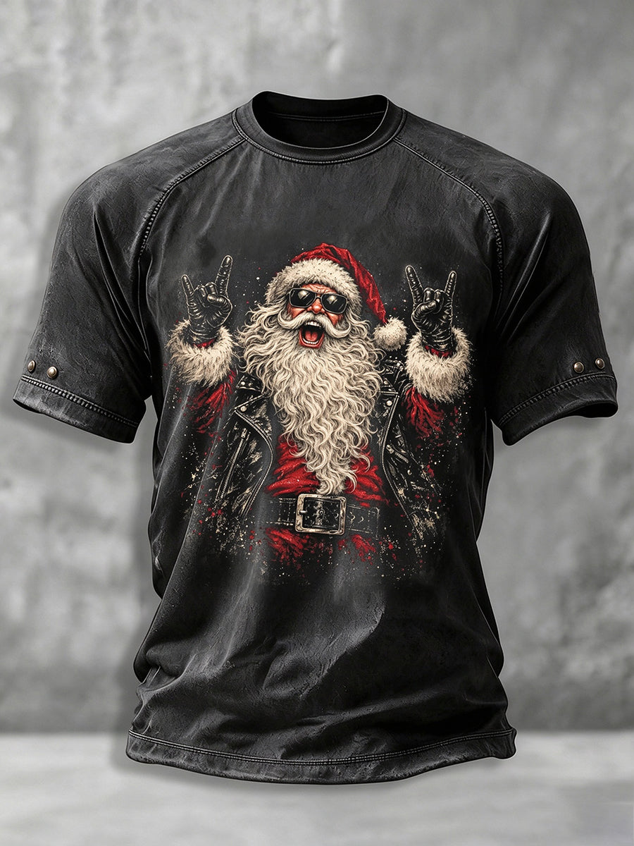 Mænds Heavy Metal Rock Jul Print T-shirt