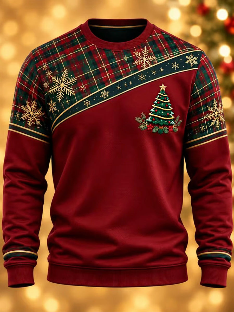 Mænds juletræ Print Casual Sweatshirt