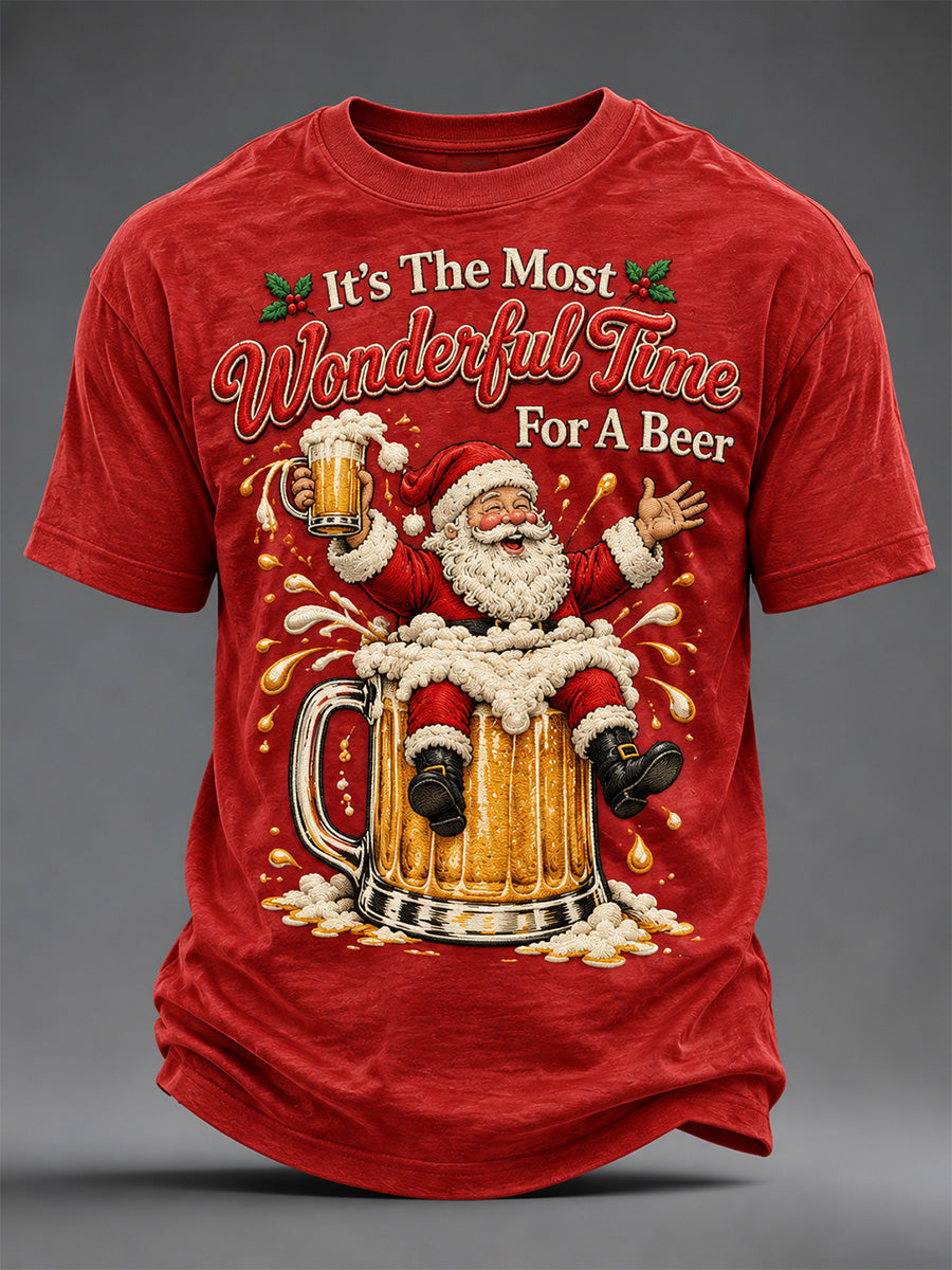 Mænds juleprintet t-shirt
