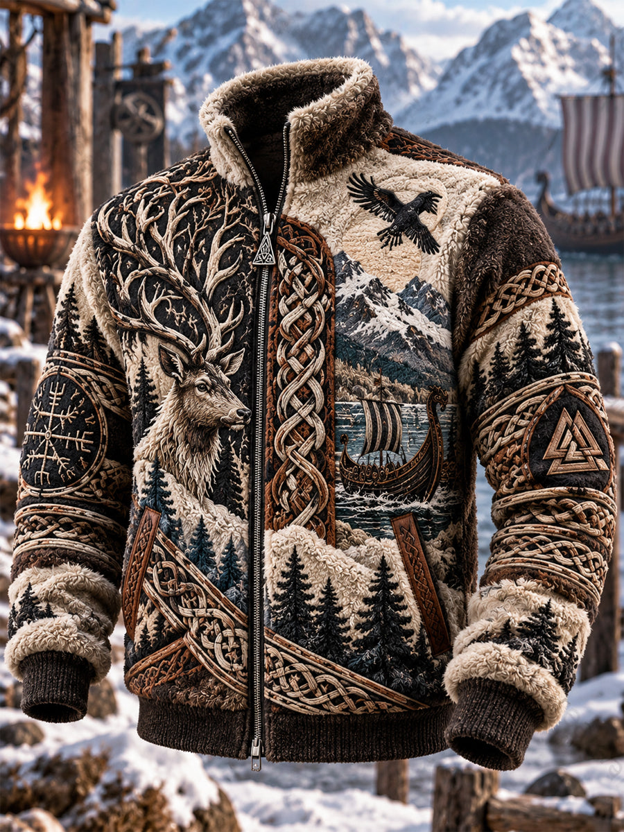 Herre Viking Kunst Flanelsjakke