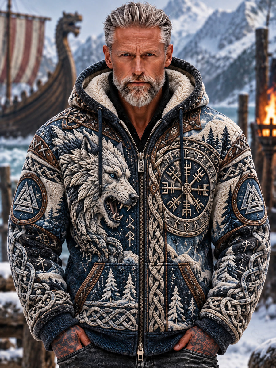 Herre Viking Kunst Flanelsjakke