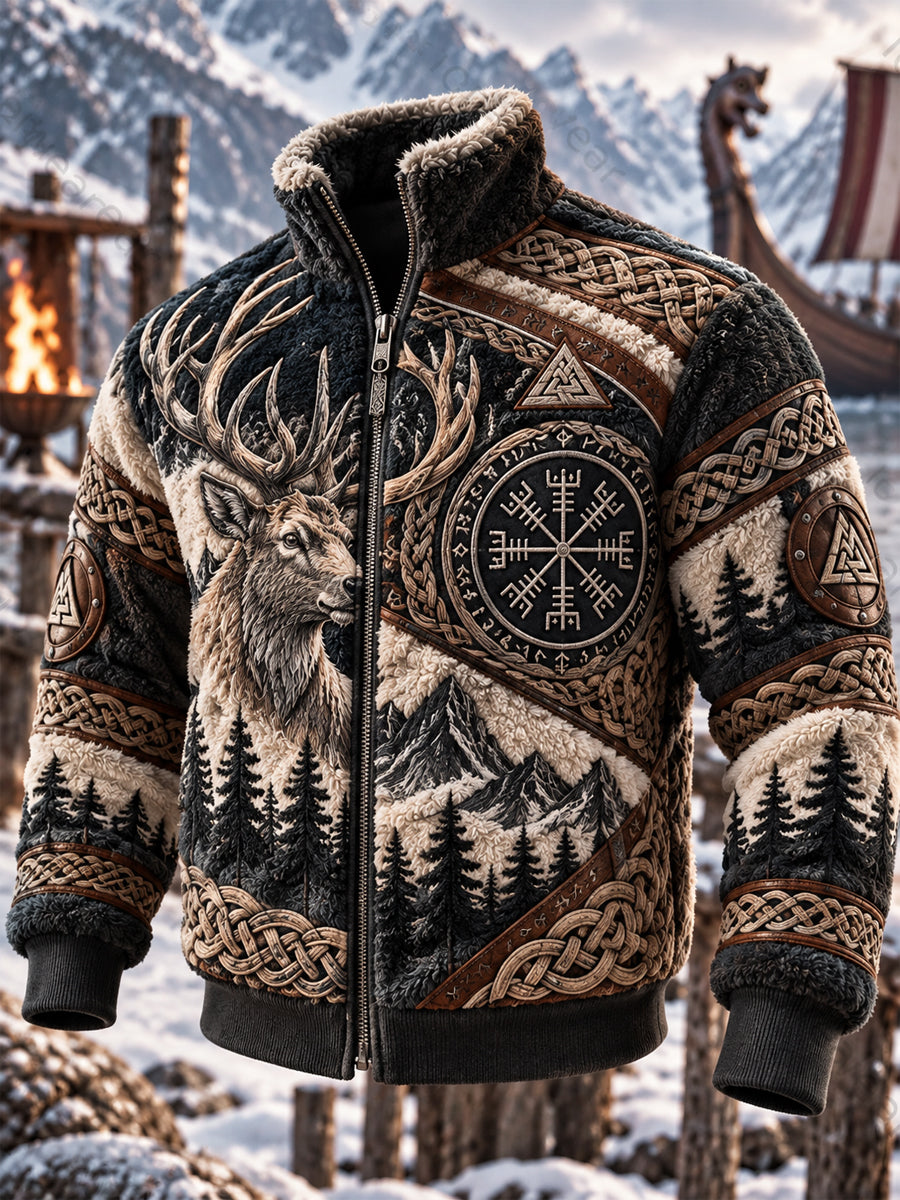 Herre Viking Kunst Flanelsjakke