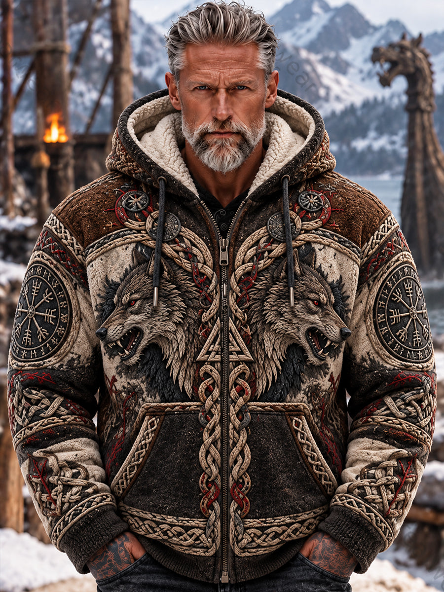 Herre Viking Kunst Flanelsjakke