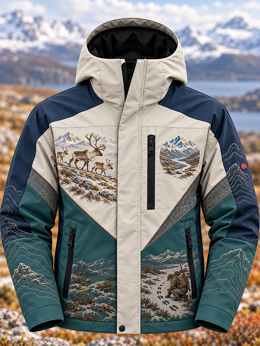 Herrejakke i hardshell for jakt sesongen i Norge