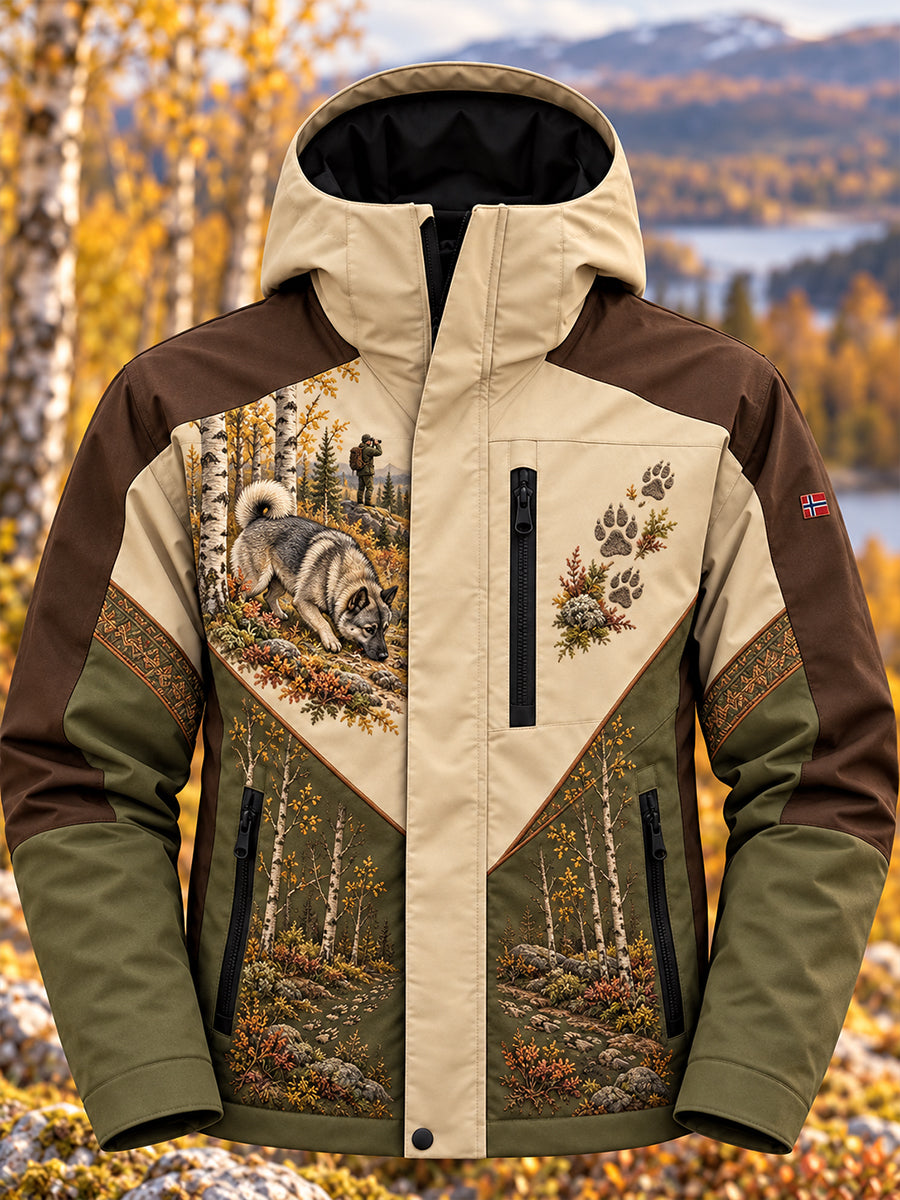 Herrejakke i hardshell for jakt sesongen i Norge