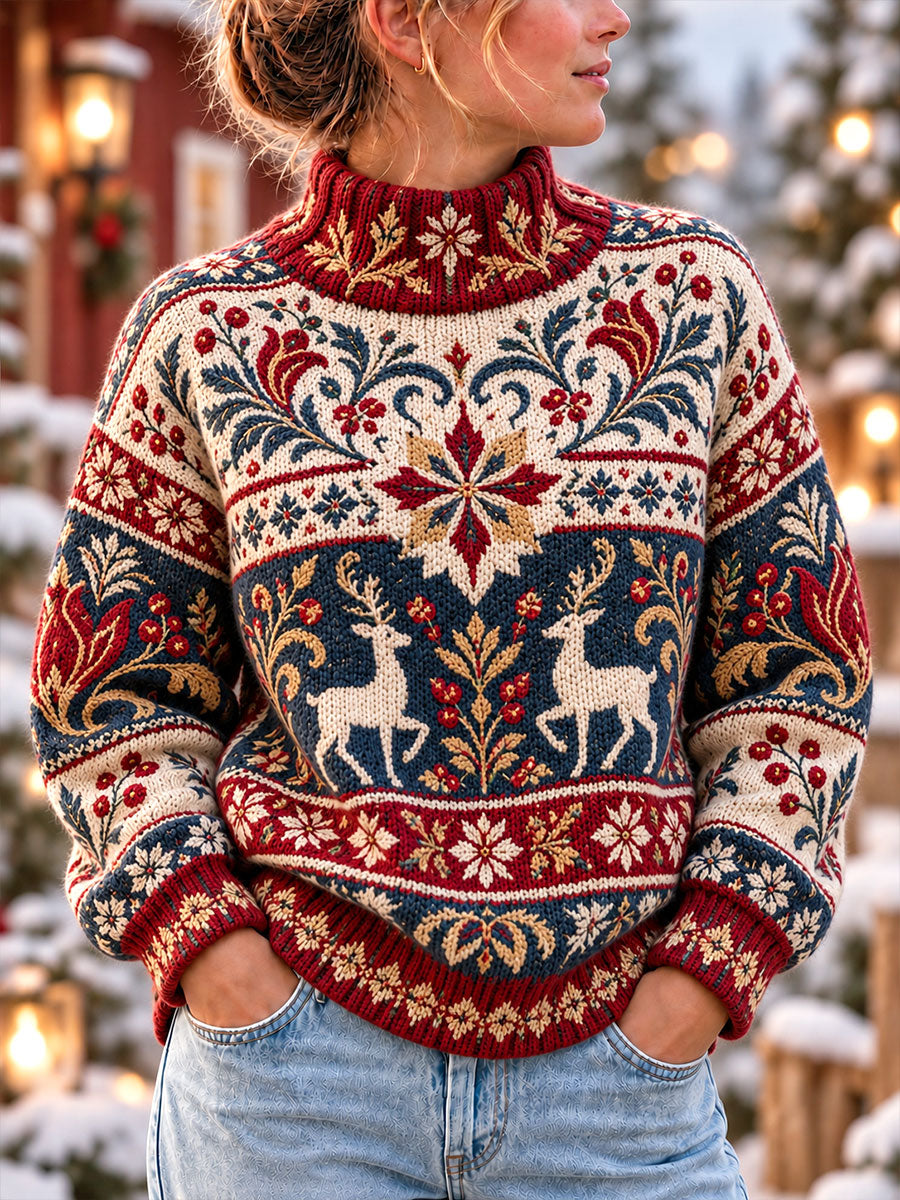 Kvinners juletopper i norsk stil