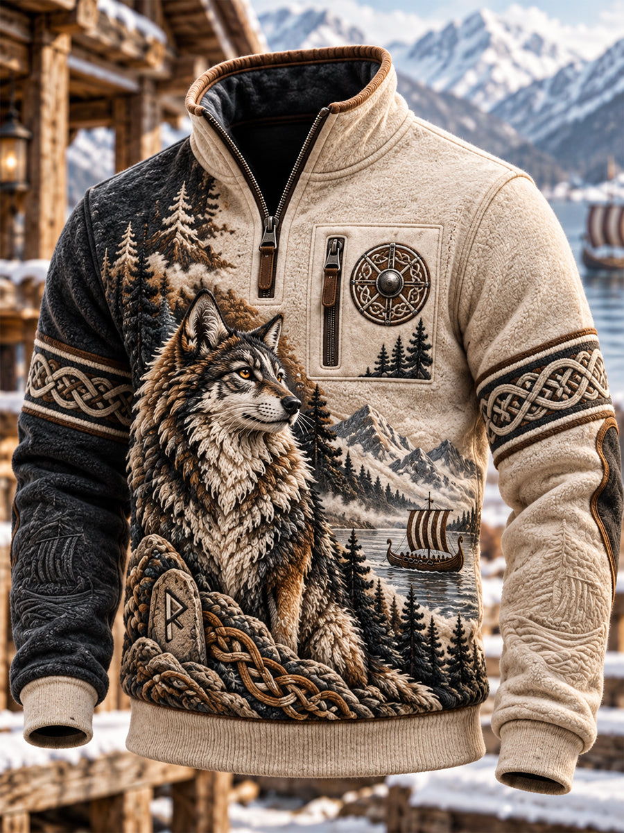 Herre Viking Kunst Flanell Trøje