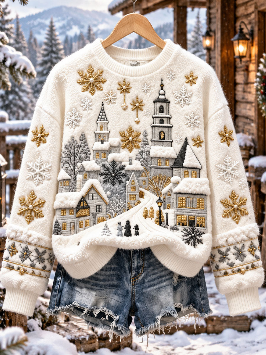 Kvinders vinter slot Mønster Flannel Sweatshirt