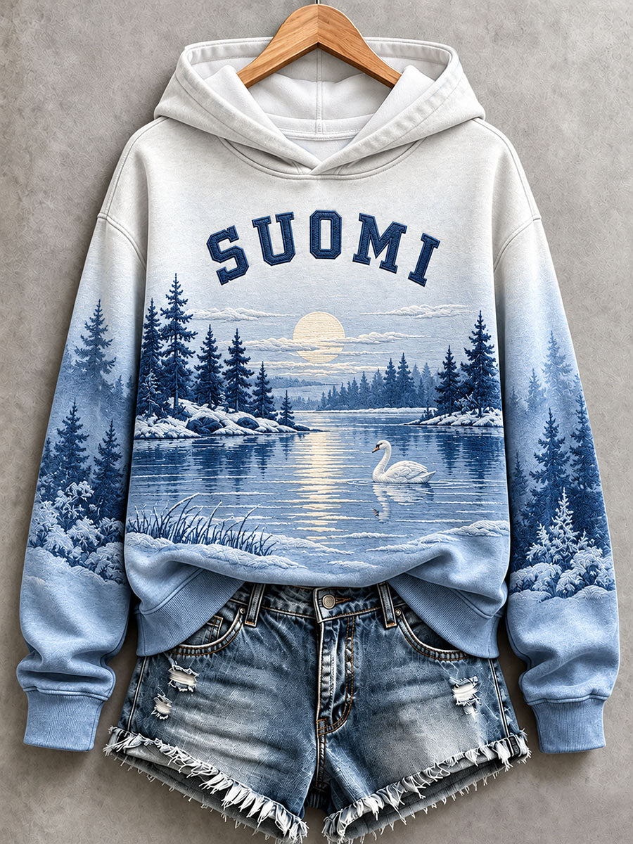 Naisten Suomi-inspiraation hoodie