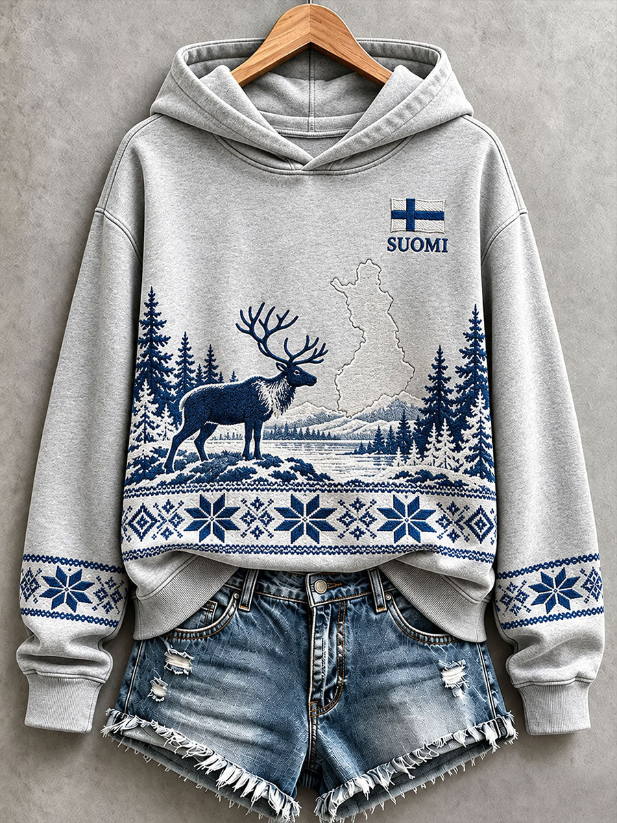 Naisten Suomi-inspiraation hoodie
