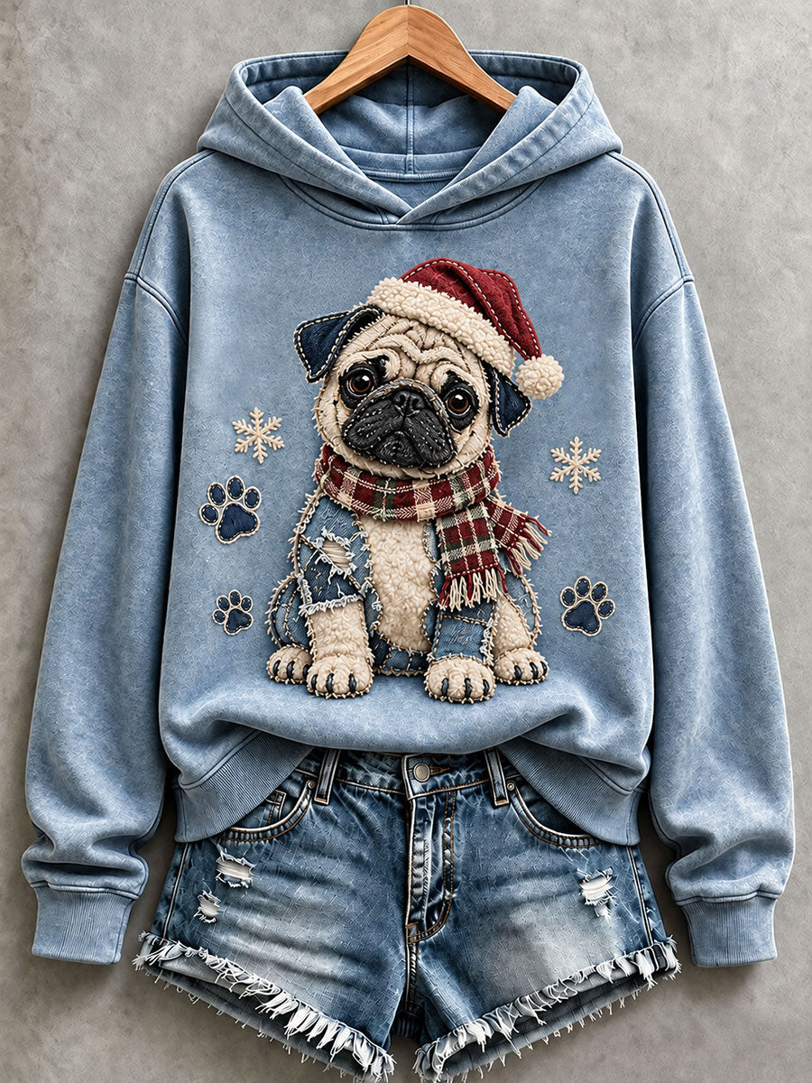 Kvinders søde Pug Hoodie.