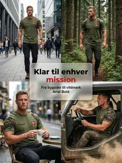 Mænds camouflage t-shirt med slidt print