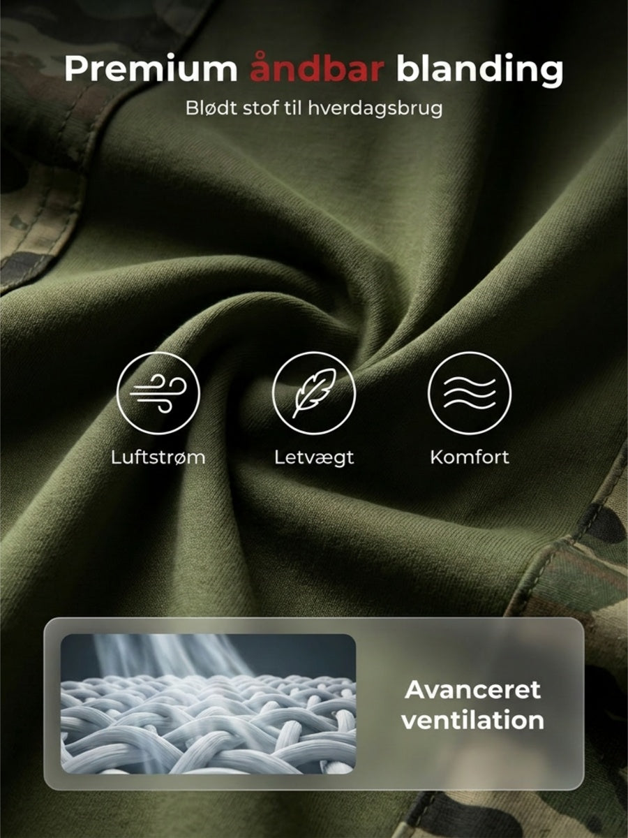 Mænds camouflage t-shirt med slidt print