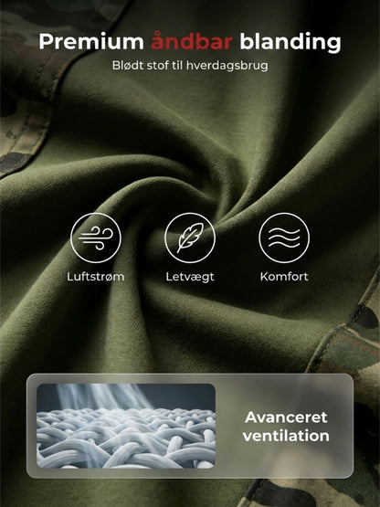 Mænds camouflage t-shirt med slidt print