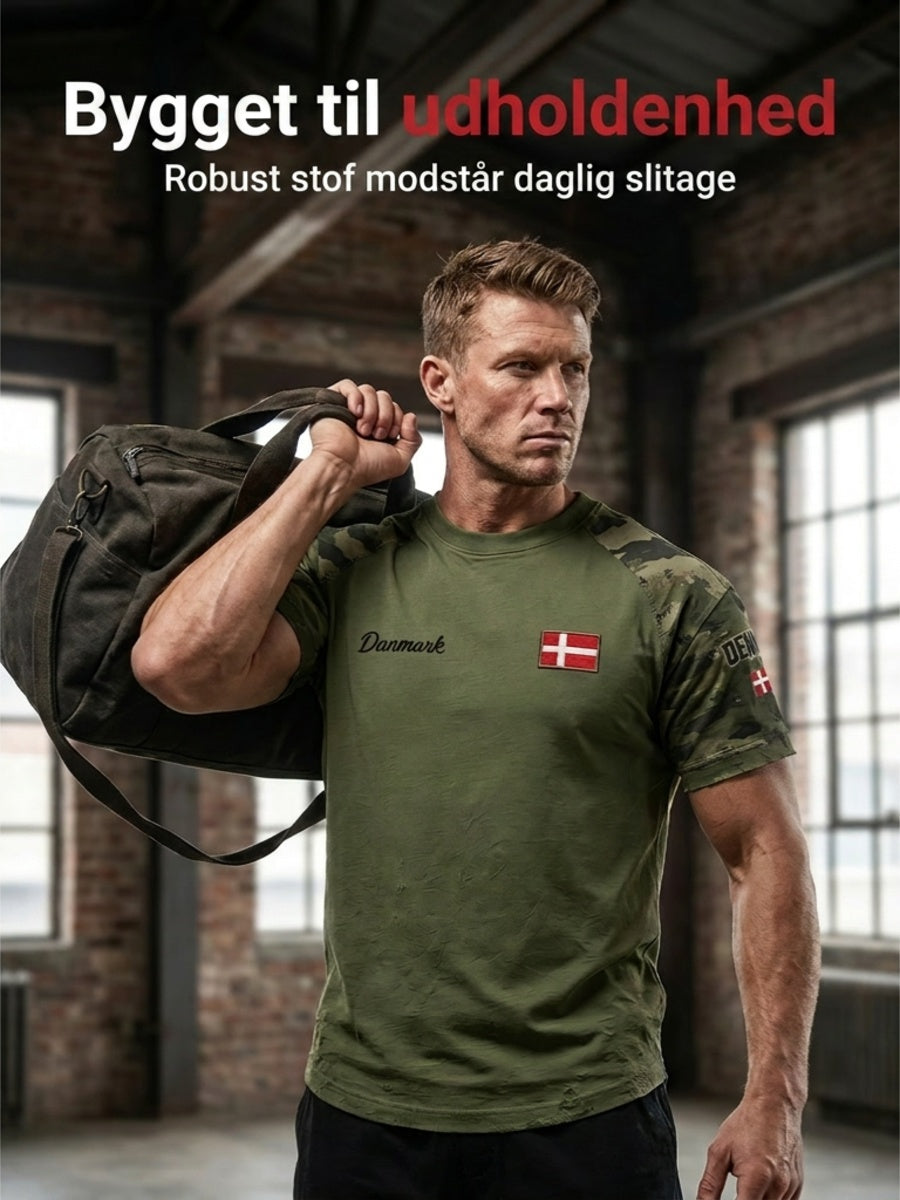 Mænds camouflage t-shirt med slidt print