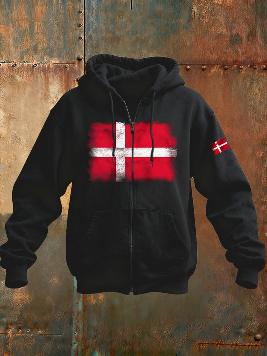 Mænds dansk Print Casual Hættetrøjer