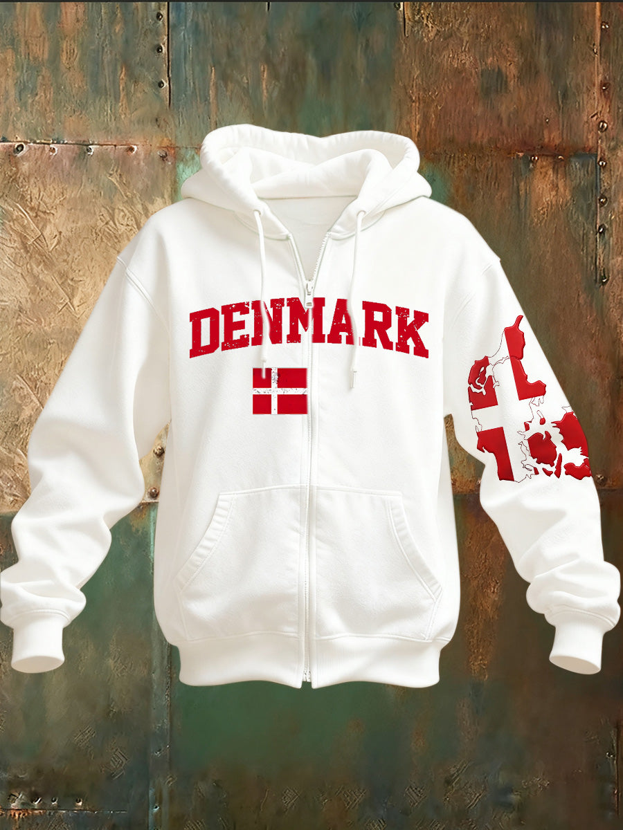 Mænds dansk Print Casual Hættetrøjer