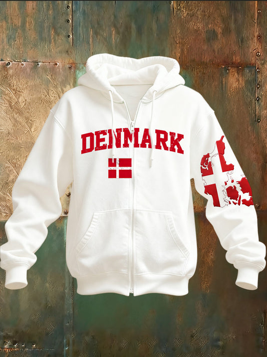 Mænds dansk Print Casual Hættetrøjer