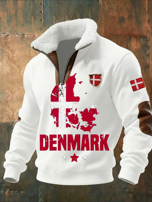 Mænds Retro Fashion Casual Sweatshirt med halv lynlås